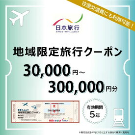 【ふるさと納税】＜選べる金額＞北海道県登別市 地域限定旅行クーポン 30,000〜300,000円分 日本旅行 トラベルクーポン 納税チケット 旅行 宿泊券 ホテル 観光 旅行 旅行券 交通費 体験 宿泊 夏休み 冬休み 家族旅行 ひとり旅 カップル 夫婦 親子 自治体名旅行