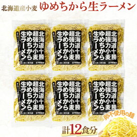 【ふるさと納税】卵不使用ゆめちからラーメン 12食セット(2食入×6袋) 送料無料 登別市 時短 小麦 国産 北海道産 生麺 麺類 1袋2食入り ゆめちから インスタント 生ラーメン