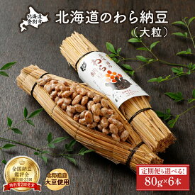 【ふるさと納税】北海道のわら納豆（大粒）80g×6本　たれ付き【くま納豆 北海道産 北海道産大豆100% 高級 お取り寄せ 藁納豆 ご飯のお供 道南平塚食品】
