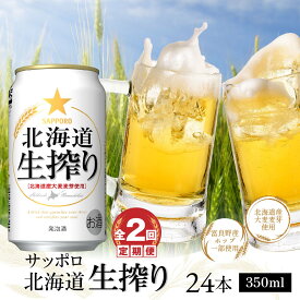 【ふるさと納税】『定期便：全2回』 北海道生搾り350ml×24本 サッポロビール サッポロ 生絞り 350ml 24本 ビール 発泡酒 北海道 ふるさと納税 恵庭市 恵庭 定期便 2ヶ月 定期 2回 【300144】