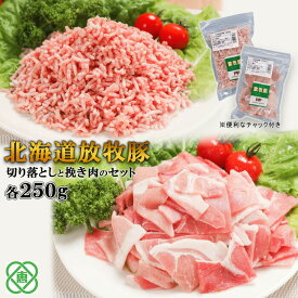 【ふるさと納税】北海道放牧豚切り落としと挽き肉のセット 無添加 安心 安全 豚肉 放牧豚 挽肉 切り落とし 北海道 ふるさと納税 恵庭市 恵庭【12000801】