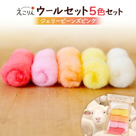 【ふるさと納税】えこりんウールセット《白とジェリービーンズ　ピンク》 手芸キット ウール 生地 手芸 手作り ふるさと納税 北海道 恵庭 恵庭市【19019AA0101】