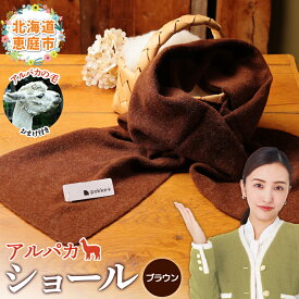 【ふるさと納税】アルパカショール　ブラウン【190083】