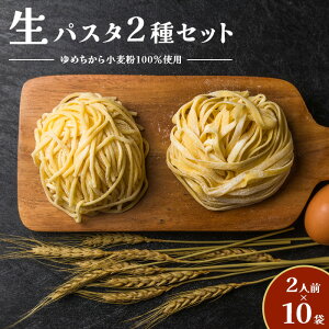 【ふるさと納税】【ゆめちから小麦粉100%使用】 生パスタ2種セット (2人前×10袋)北海道産 国産 生パスタ パスタ フィットチーネ タリオリーニ 20人前 北海道 ふるさと納税 恵庭市 恵庭【29