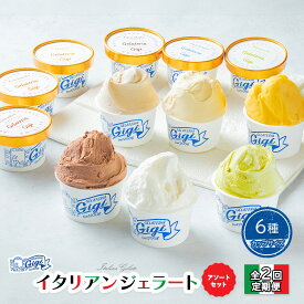 【ふるさと納税】【定期便2回】 ジェラテリアGigi イタリアンジェラート アソート セット 詰め合わせ 110ml ジェラート アイス gigi 贈り物 6種 6個 スイーツ お取り寄せ グルメ 定期便 2回 ふるさと納税 北海道 恵庭【43004101】
