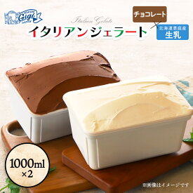 【ふるさと納税】【味違いセット】ジェラテリアGigiのイタリアンジェラート 1000ml×2『生乳×チョコレート』 | ジェラート アイスクリーム 生乳 チョコレート セット 濃厚 スイーツ デザート イタリアンジェラート 食べ比べ 贅沢 お取り寄せ 北海道 恵庭市 恵庭【43014601】
