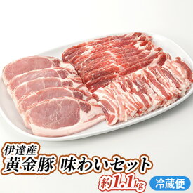 【ふるさと納税】伊達産 黄金豚 味わいセット 約1.1kg【冷蔵便】　【お肉・ロース・豚肉・バラ・黄金豚・こがねとん・詰め合わせ・セット・ロースかつ・食べ比べ】
