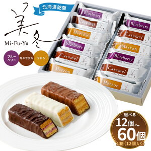 【ふるさと納税】【選べる容量(12個・24個・36個・48個・60個)】美冬 1箱12個入 3種 ブルーベリー キャラメル マロン パイ お土産 バター パイ フィリング ミルフィーユ チョコ お菓子 スイー