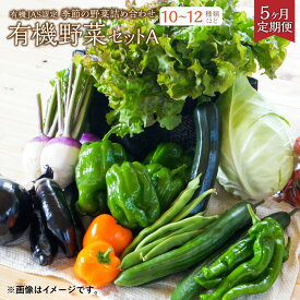 【ふるさと納税】【5ヶ月定期便】有機JAS認定 季節の野菜詰め合わせ～有機野菜セットA～ 10～12種類程度 おまかせ 詰め合わせ 農薬化学肥料不使用 朝どれ 新鮮野菜 安心 安全 国産 北海道 北広島市産 冷蔵 送料無料