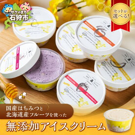 【ふるさと納税】アイス スイーツ　桂井養蜂園国産はちみつ使用 北海道産フルーツの無添加アイス（6個・9個・12個）　北海道 石狩市 いしかり アイスクリーム カップアイス 種類 果物 りんご メロン ぶどう 梨 フルーツ味 蜂蜜 ハチミツ お菓子