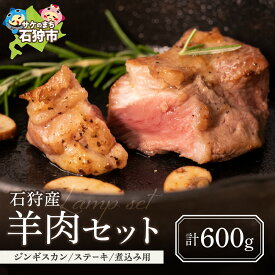 【ふるさと納税】《レビューキャンペーン》ギフト 肉 ラム　石狩産羊肉（ジンギスカン、ステーキ用）（計500g-600g） E-035 石狩市 いしかり 北海道 500g 600g ロース ヒレ バラ モモ 北海道産 ジンギスカン じんぎすかん 焼肉 グルメ BBQ ラム肉