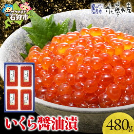 【ふるさと納税】《レビューキャンペーン》いくら醤油漬け イクラ 魚卵 ＜佐藤水産＞ いくら醤油漬 480g (120g×4) 北海道 石狩市 いしかり いくら イクラ すじこ 筋子 味付き しょうゆ 秋鮭 北海道物産展 北海道土産 小分け ギフト 贈り物