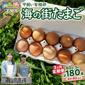 【ふるさと納税】《レビューキャンペーン》定期便 飛ぶ鳥農場 海の街たまご 【 選べる 個数 お届けプラン】 40個 60個 3ヶ月 6ヶ月 卵定期便 北海道産 卵 玉子 タマゴ 鶏卵 生卵 有精卵 新鮮 安心 黄身 朝食 卵かけご飯 スイーツ パンケーキ プリン 定期配送 北海道 石狩市