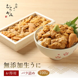 【ふるさと納税】「うにむらかみ」無添加生うにお得用バラ詰め 《選べる容量 100g／100g×2》 北海道産 ミョウバン不使用 無添加 バラ詰め うにむらかみ うに ウニ uni 雲丹 濃厚 とろける 甘い 冷蔵 北斗市　HOKT001-v