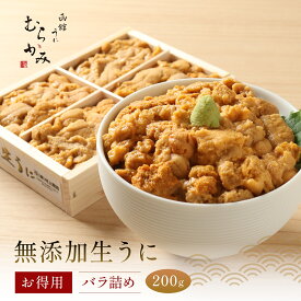【ふるさと納税】「うにむらかみ」無添加生うにお得用バラ詰め200g 【 ふるさと納税 人気 おすすめ うに 海栗 塩水ウニ 塩水うに 海鮮 北海道 北斗市 送料無料 】 HOKT002