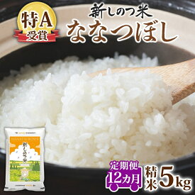 【ふるさと納税】北海道 定期便 12ヵ月 連続 全12回 R7年産 北海道産 ななつぼし 5kg 精米 白米 ごはん お米 新米 特A ライス 北海道米 ブランド米 食味ランキング 新しのつ米 令和7年産　お届け：2026年1月中旬より順次出荷