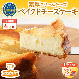 【ふるさと納税】チーズケーキ 定期便 4ヶ月 濃厚クリームチーズのベイクドチーズケーキ ケーキ スイーツ デザート　【定期便・ 焼菓子 お菓子 菓子 5号ホール 15cm 冷凍 保存 プレーン 洋菓子 おやつ 口どけ ふわふわ 限定 お取り寄せ 4回 お楽しみ 】