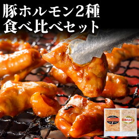 【ふるさと納税】豚ホルモン 食べ比べ（塩・味噌各1パック）ホルモン 塩ホルモン みそホルモン おうち焼肉 焼肉 バーベキュー BBQ ご飯のお供 おかず つまみ お酒のあて 北海道ふるさと納税 木古内町 ふるさと納税 北海道