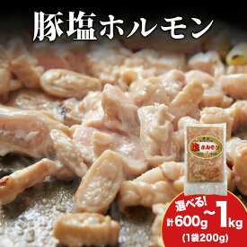 【ふるさと納税】【久上 工藤商店】味付け豚ホルモン（塩） 選べる3袋～5袋 1袋200g入味付き ホルモン 豚肉 焼肉 肉 お肉 北海道ふるさと納税 木古内町 ふるさと納税 北海道