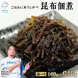 【ふるさと納税】 【選べる内容量】 佃煮 昆布佃煮 160g～640g 常温保存 小分け 北海道産 白口浜真昆布 ご飯のお供 おつまみ 惣菜 レトルト 送料無料