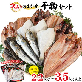 【ふるさと納税】 【選べる内容量 発送月】干物 訳あり 詰め合わせ 2.2kg～3.5kg以上 規格外 不揃い 傷 セット 魚 冷凍 ホッケ サバ カレイ イワシ ご飯のお供 おつまみ お中元 お歳暮 贈り物 発送時期が選べる 魚介類 送料無料