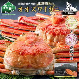 【ふるさと納税】＼正規品・訳ありが選べる／ 茹でオオズワイガニ 3kg（6～10杯） 北海道噴火湾産 化粧箱入 かに カニ 蟹 がに 森町 ふるさと納税 北海道 ずわいがに ずわいかに mr1-0740var