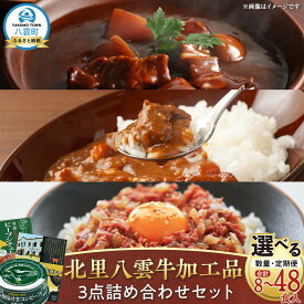 【ふるさと納税】【お届け回数、容量選択可】北里八雲牛加工品3点詰め合わせセット 【ビーフシチュー カレー コーンビーフ 加工品 肉加工品 おうちごはん 簡単調理 レトルト 詰め合わせ セット 食品 グルメ お取り寄せ お取り寄せグルメ 八雲町 北海道 】