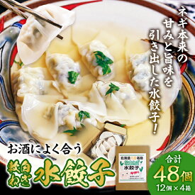【ふるさと納税】【食感と昆布だしにこだわり】 お酒によく合う軟白ねぎ水餃子 48個(12個×4箱) ※沖縄・離島への配送不可