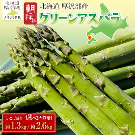 【ふるさと納税】北海道厚沢部町産 朝採れグリーンアスパラガス 選べる 1.3kg・2.6kg 庄山農園 アスパラ グリーンアスパラ 冷蔵 新鮮 産地直送