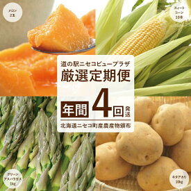 【ふるさと納税】【道の駅ニセコビュープラザ直売所厳選定期便】北海道ニセコ町産農産物頒布（年間4回発送）＜2026年予約＞ | 定期便 野菜 年4回 メロン アスパラ コーン じゃがいも 野菜 ジャガイモ 馬鈴薯 新じゃが 北海道産 予約 グルメ お取り寄せ ニセコ町【0202103】