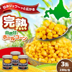 【ふるさと納税】北海道産 自然甘ホールコーン 3缶 《喜茂別町》【きもべつ観光協会】 コーン コーン缶 とうもろこし トウモロコシ 缶 缶詰 北海道 常温 常温配送 [AJAG021] 3000 3000円 3千円 5000円 以下
