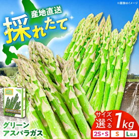 【ふるさと納税】【選べるサイズ】グリーンアスパラガス 1kg （2S・S・L/露地栽培）《喜茂別町》【久保田農園】アスパラ アスパラガス 北海道 冷蔵 野菜 春野菜 26年発送 [AJAM009]