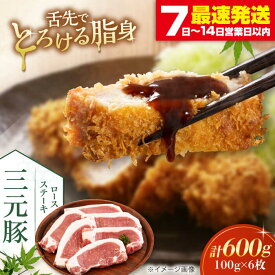 【ふるさと納税】【年内発送】北海道 平田牧場 ロースステーキ 600g (100g×6枚) ※藻塩ナシ《喜茂別町》【平田牧場】肉 豚肉 ロース ステーキ ステーキ用 とんかつ 生姜焼き 冷蔵配送 三元豚 年内発送 [AJAP068] 13000 13000円