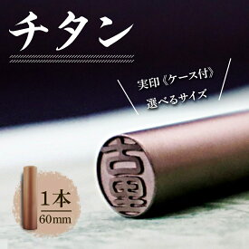 【ふるさと納税】北海道 チタン 印鑑 実印 60mm×1本 ケース付 選べる 書体 18mm 16.5mm チタン製 はんこ ハンコ ケース 本革 桐箱入 シルバー 銀 朱肉入 成人式 卒業式 入学式 就職 贈り物 お祝い プレゼント ギフト ニセコ はんこ広場 送料無料 雑貨