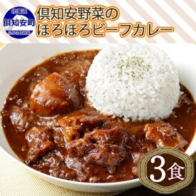 【ふるさと納税】倶知安ビーフカレー 北海道 計3個 中辛 レトルト食品 加工品 牛肉 ビーフ 野菜 じゃがいも お取り寄せ グルメ 北海道 スパイシー スパイス 【お肉・牛肉】　【倶知安町】