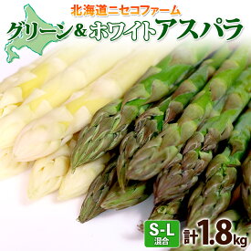 【ふるさと納税】【 2026年 発送 】 北海道産 アスパラガス グリーン ホワイト 2種 約 900g×2 計1.8kg S - L サイズ混合 食べ比べ アスパラ 旬 朝採り 新鮮 お取り寄せ 産地直送 産直 野菜 農作物 詰め合わせ 国産 しりべしや 　お届け：2026年5月中旬～6月上旬まで