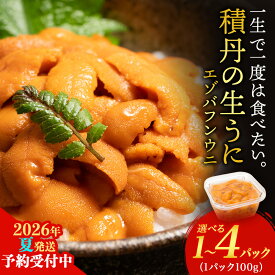 【ふるさと納税】【2026年夏発送分】予約開始 バフンウニ 選べる1パック～4パック 1パック100g 大川商店北海道ふるさと納税 積丹町 ふるさと納税 海鮮 北海道 エゾバフンウニ 塩水 ばふんうに 海鮮 うに 生うに 北海道 うに 雲丹 通販 ギフト ウニ うに 2026年