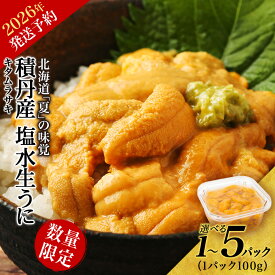 【ふるさと納税】≪2026年夏発送分≫ 数量限定！積丹産 塩水生うに 選べる1パック～5パック 1パック100g【三上商店】北海道ふるさと納税 積丹町 むらさきうに 塩水 ムラサキウニ 生うに 北海道 うに 雲丹 通販 ギフト 2026年
