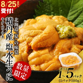 【ふるさと納税】≪2025年夏発送分≫ 間も無く！今シーズン出荷終了！数量限定！積丹産 塩水生うに 選べる1パック～5パック 1パック100g【三上商店】北海道ふるさと納税 積丹町 むらさきうに 塩水 ムラサキウニ 生うに 北海道 うに 雲丹 通販 ギフト 2025年