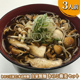 【ふるさと納税】きのこ王国 プロの味 【きのこ蕎麦セット】3人前　【麺類・野菜・きのこ・加工品・惣菜・冷凍・プロの味 ・きのこ蕎麦セット・3人前・自社製麺・自社製法・そばタレ・生冷きのこ・きのこ釜飯混ぜ込みの素】