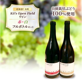 【ふるさと納税】ワイン 北海道 仁木町 の果樹園 Kii's Open Field 赤 白 2本 セット (各750ml) ピノノワール ソーヴィニヨンブラン フルボトル お酒 酒 アルコール 赤ワイン 白ワイン 飲み比べ ぶどう ブドウ [Kii’s Open Field]