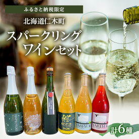 【ふるさと納税】【北海道仁木町 ふるさと納税限定ワインセット】スパークリングワイン 6本 セット　飲み比べ 6種 スパークリング ワイン お酒 酒 果実酒 晩酌 葡萄 ぶどう ブドウ 料理 食事 お祝い 北海道 仁木町