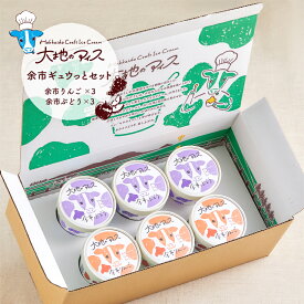 【ふるさと納税】大地のアイス 余市ギュウっとセット りんご ぶどう クラフトアイスクリーム グラスフェッドミルク 素材の美味しさ 乳化剤 安定剤 香料 無使用 家族の団らん ブランド お中元 ギフト 熨斗 のし 北海道 余市町 送料無料