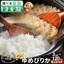 【ふるさと納税】【種類・内容量・発送回数が選べる】 ◇ 令和6年産 ◇木露ファーム 余市産 ゆめぴりか 精米 玄米 3kg 5kg 6kg 10kg 単品 定期便 北海道 余市町 送料無料
