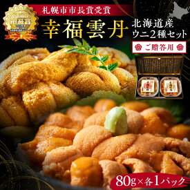 【ふるさと納税】北海道 余市町 世壱屋 幸雲丹 ＆ 福雲丹 160gセット 無添加生うに熟成製法 ムラサキウニ & バフンウニ 札幌市長賞受賞 上品な 旨味 厳選加工 熟成製法 冷凍可能 余市のうに 熟成製法 冷凍可能 赤ウニ 贈り物 プレゼント ギフト お祝い 送料無料