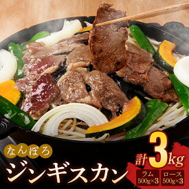 【ふるさと納税】北海道南幌町 なんぽろ ジンギスカン ロース・ラム肉 3kg（各500g×3パック）セット 羊 羊肉 マトン NP1-434