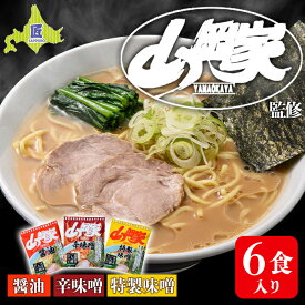 【ふるさと納税】ラーメン山岡家 人気3種×2セット（6食分）【乾麺】北海道 南幌町 札幌麺匠 NP1-286