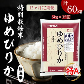 【ふるさと納税】日経トレンディ「米のヒット甲子園」大賞受賞「特栽米ゆめぴりか無洗米5kg」定期便！毎月1回・計12回お届け