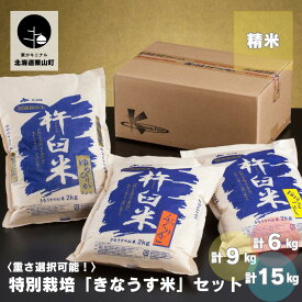 【ふるさと納税】特別栽培「きなうす米」セット（精米）3品種《計6kg・計9kg・計15kg》