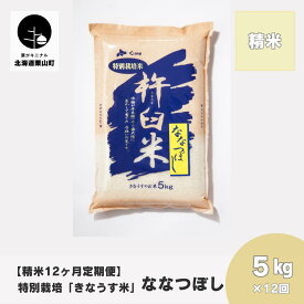 【ふるさと納税】【精米12ヶ月定期便】特別栽培「きなうす米」ななつぼし《5kg×12回・10kg×12回》